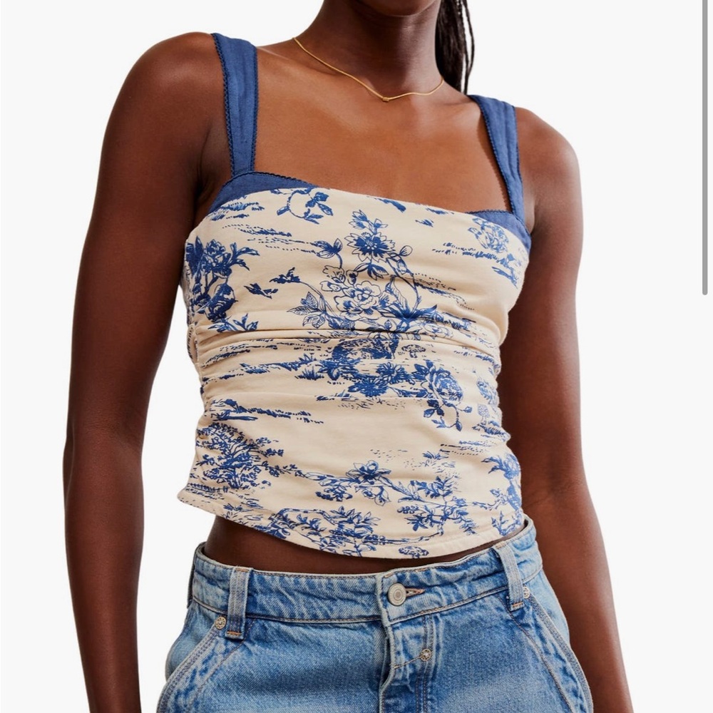 Free people toile print tank size S